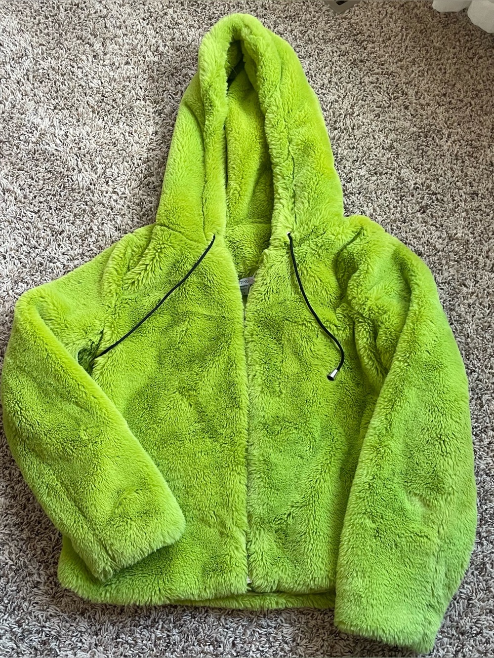 Lime Green Faux Fur Jacket